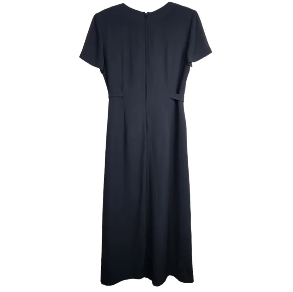 Jessica Howard Vintage Butterfly Embroidery Black Dress Women's Size 10